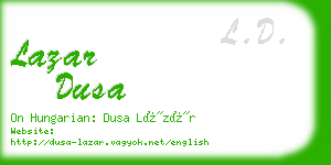 lazar dusa business card